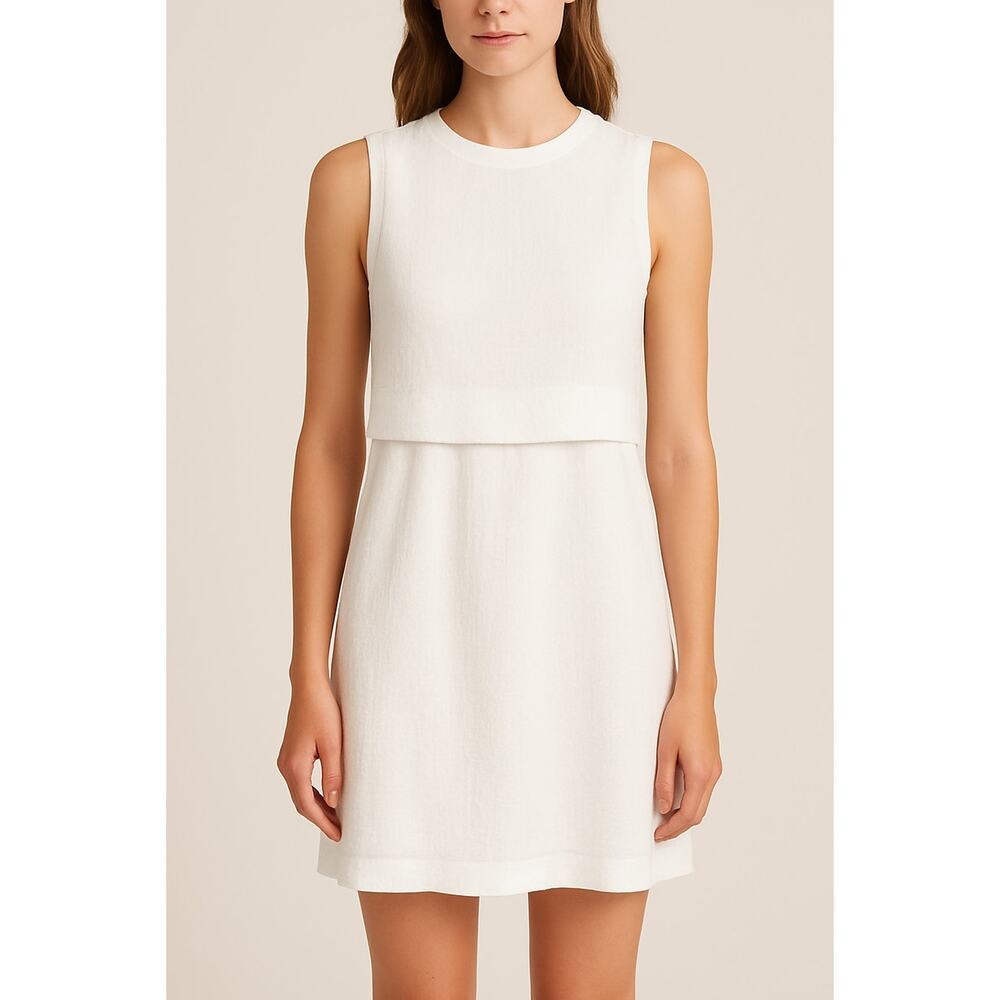 Helmut Lang White Sleeveless Midi Dress